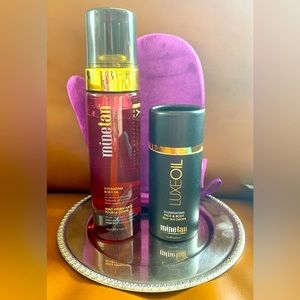 MineTan Hydrating Body Oil, LuxeOil Illuminating Self Tan Drops, Applicator Mitt